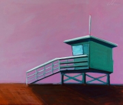 Life Guard Station with Pink Sky