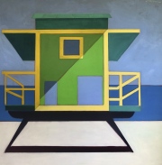 Life Guard Station in Green and Yellow