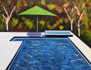 Green Umbrella, Pool Autumn Trees