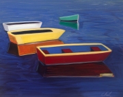 Four Boats: White, Yellow, Red and Green